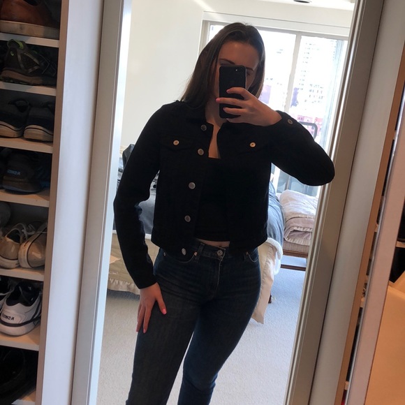 Revamped denim black jean jacket - Picture 3 of 5